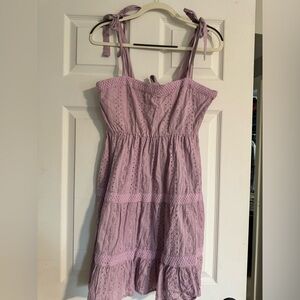 Tie shoulder eyelet sundress